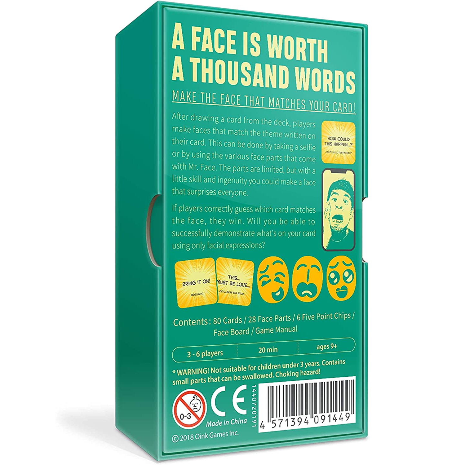 Mr. Face back of the box