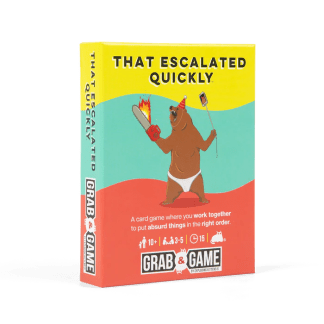 That Escalated Quickly (Grab & Game Edition) front of the box left angle