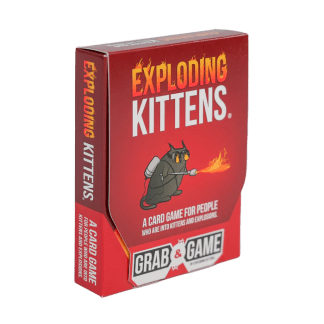 Exploding Kittens Original: Grab & Game Edition front of the box left angle