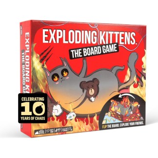 Exploding Kittens The Board Game front of the box left angle