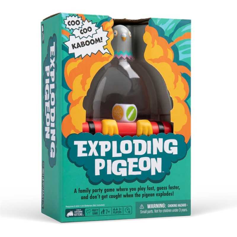 Exploding Pigeon front of the box left angle