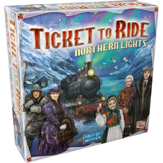 Ticket to Ride Northern Lights front of the box left angle