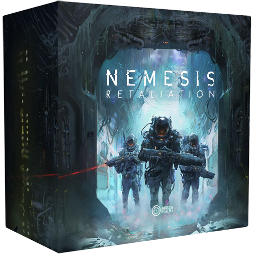 Nemesis: Retaliation (Miniatures Edition) front of the box left angle