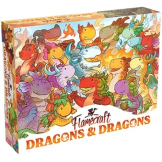 Flamecraft: Dragons & Dragons front of the box left angle