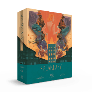 Speakeasy board game front of the box left angle