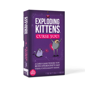 Exploding Kittens: Curse You! front of the box left angle